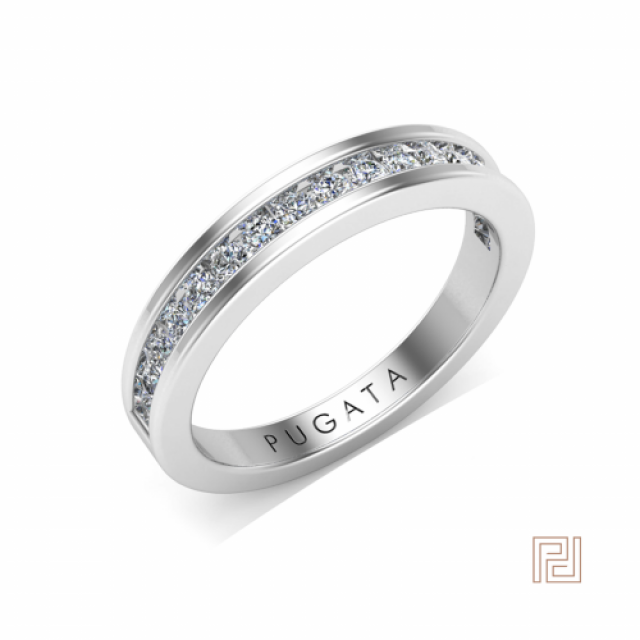 White Gold 2.5mm 50% Olivia Wedding Ring